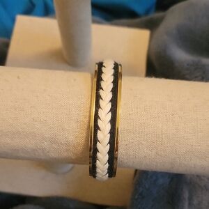 Stella & Dot Gold and Black Braided Bracelet